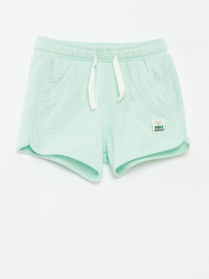 Short léger avec cordons de serrage Vert - Kiabi