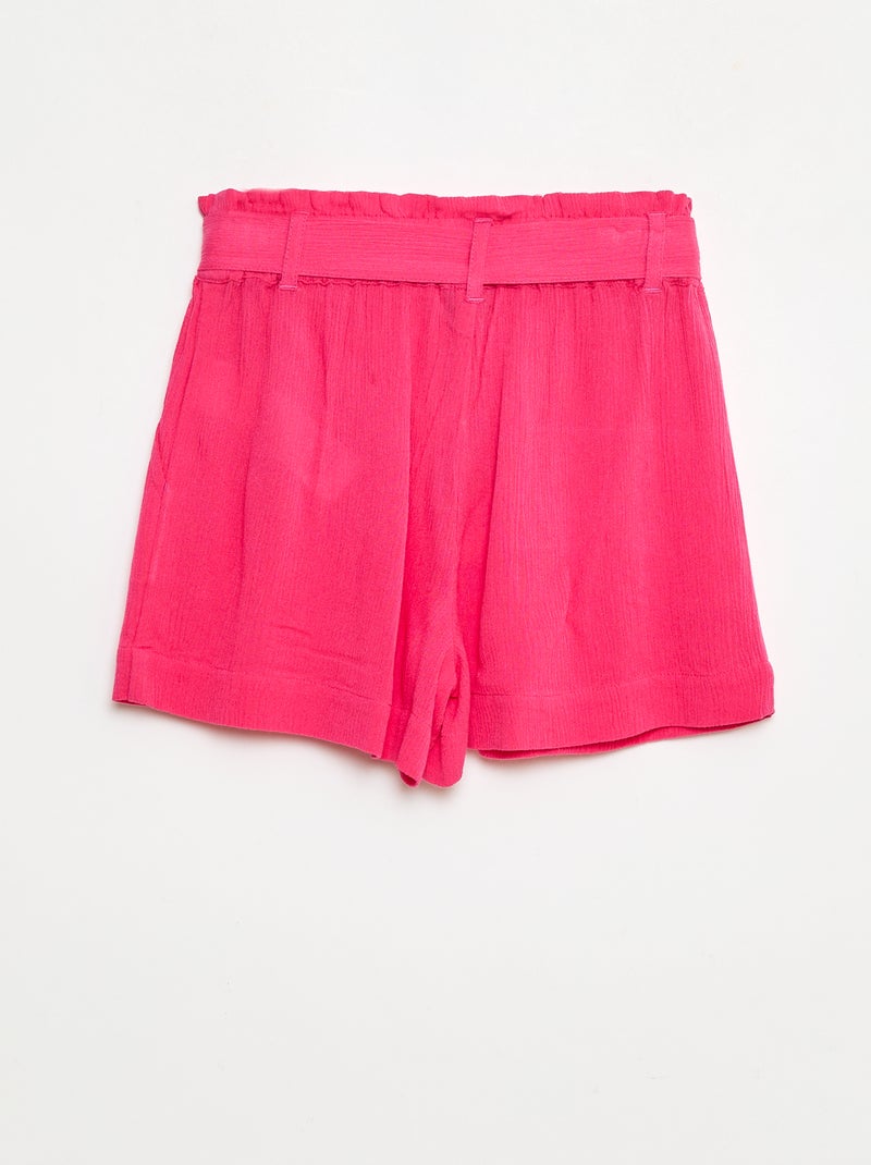 Short léger avec nœud uni Rose - Kiabi