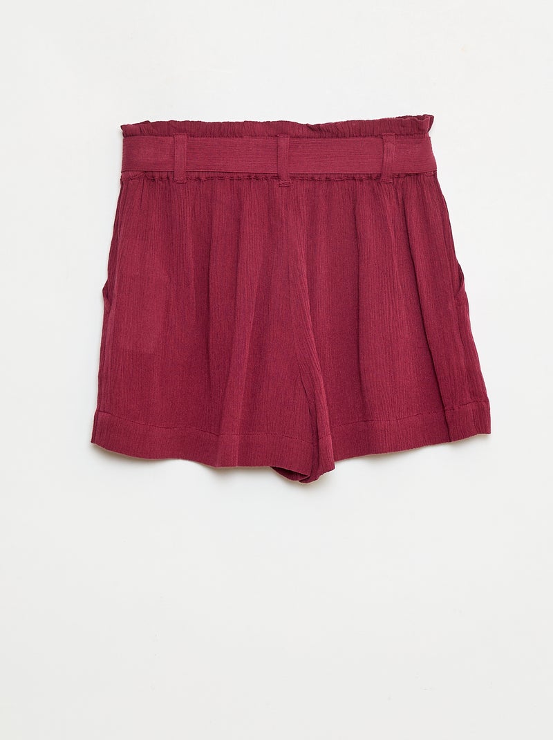 Short léger avec nœud uni Rouge - Kiabi