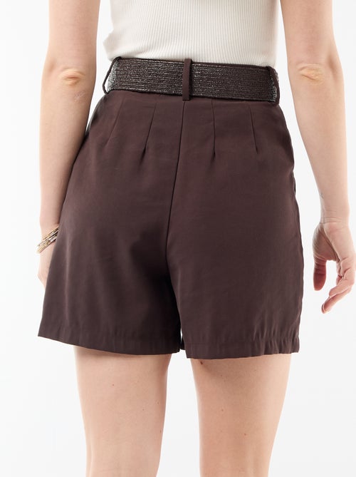 Short léger + ceinture à boucle - Kiabi