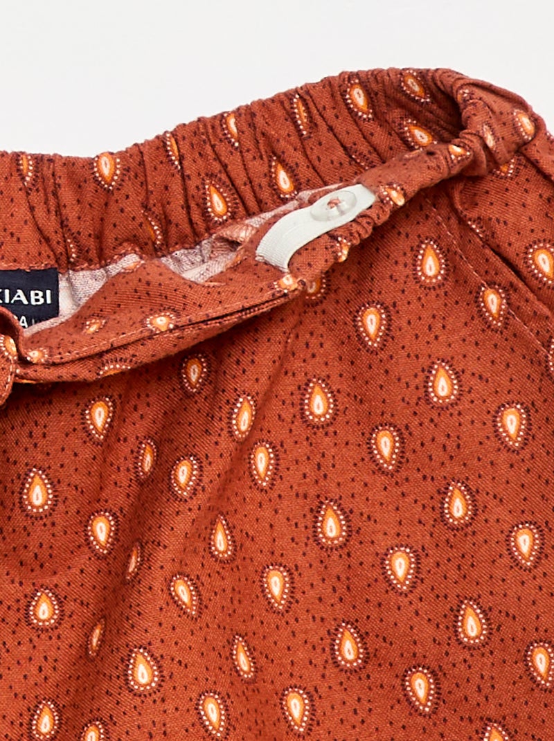 Short léger en coton Marron - Kiabi