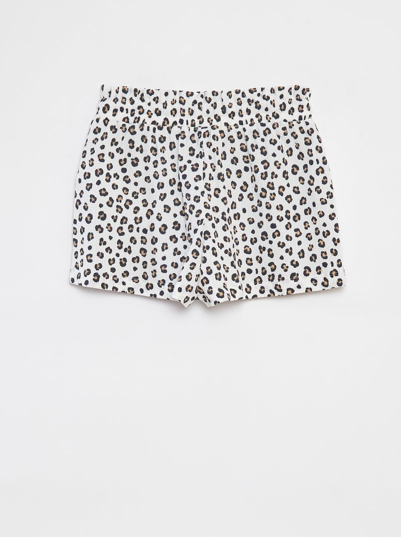 Short léger en maille gaufrée BEIGE - Kiabi