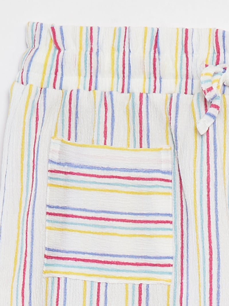 Short léger en maille gaufrée BLANC - Kiabi