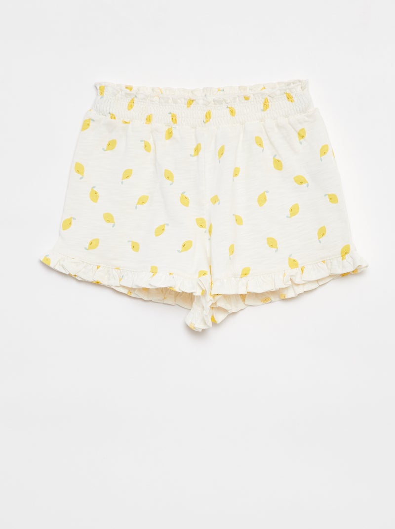 Short léger volanté avec imprimé BLANC - Kiabi