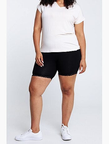 Short legging en viscose détail dentelle PAPRIKA