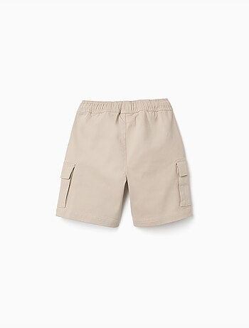 Short long cargo en sergé avec cordon de serrage