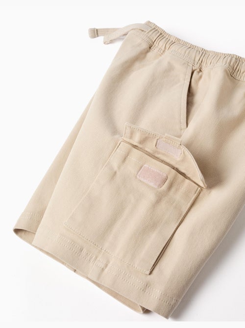 Short long cargo en sergé avec cordon de serrage - Kiabi