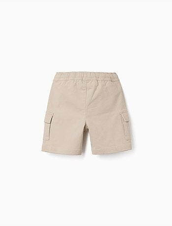 Short long cargo en sergé avec cordon de serrage