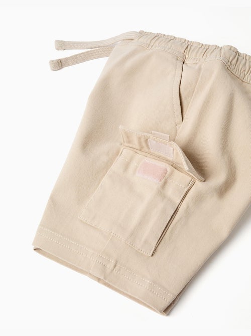Short long cargo en sergé avec cordon de serrage - Kiabi