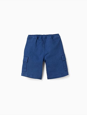 Short long cargo en sergé avec cordon de serrage