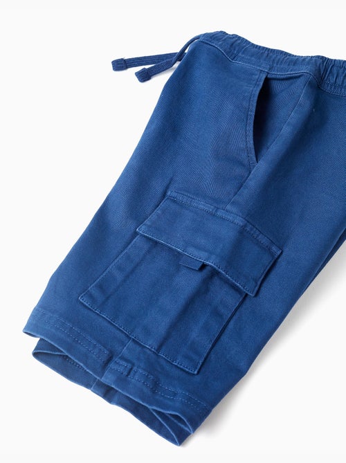 Short long cargo en sergé avec cordon de serrage - Kiabi