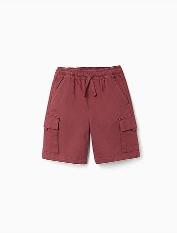 Short long cargo en sergé avec cordon de serrage