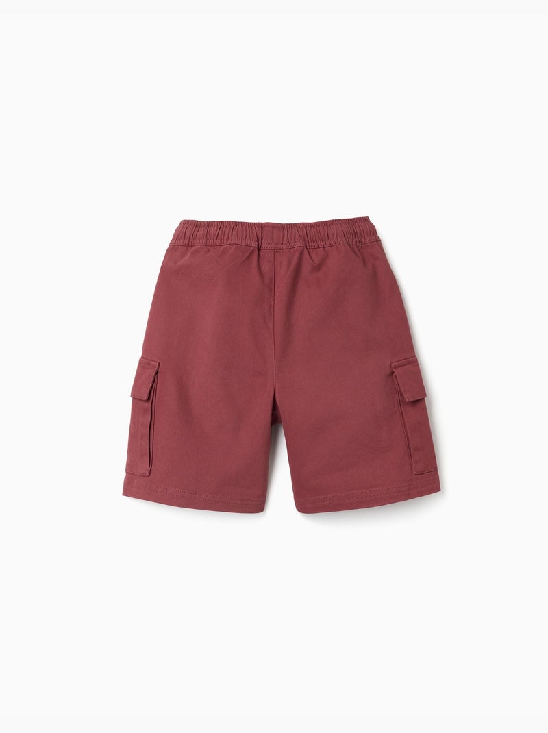 Short long cargo en sergé avec cordon de serrage Marron - Kiabi