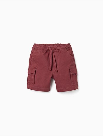 Short long cargo en sergé avec cordon de serrage