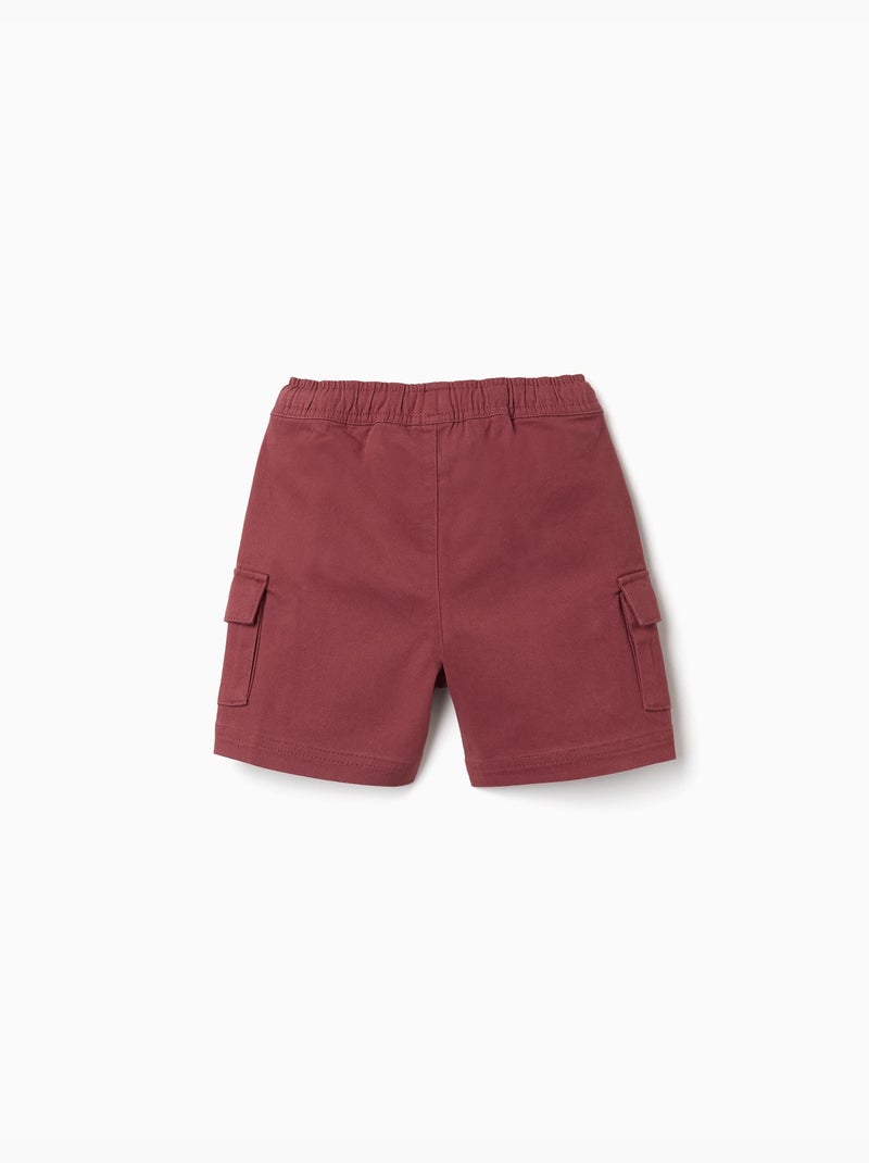 Short long cargo en sergé avec cordon de serrage Marron - Kiabi