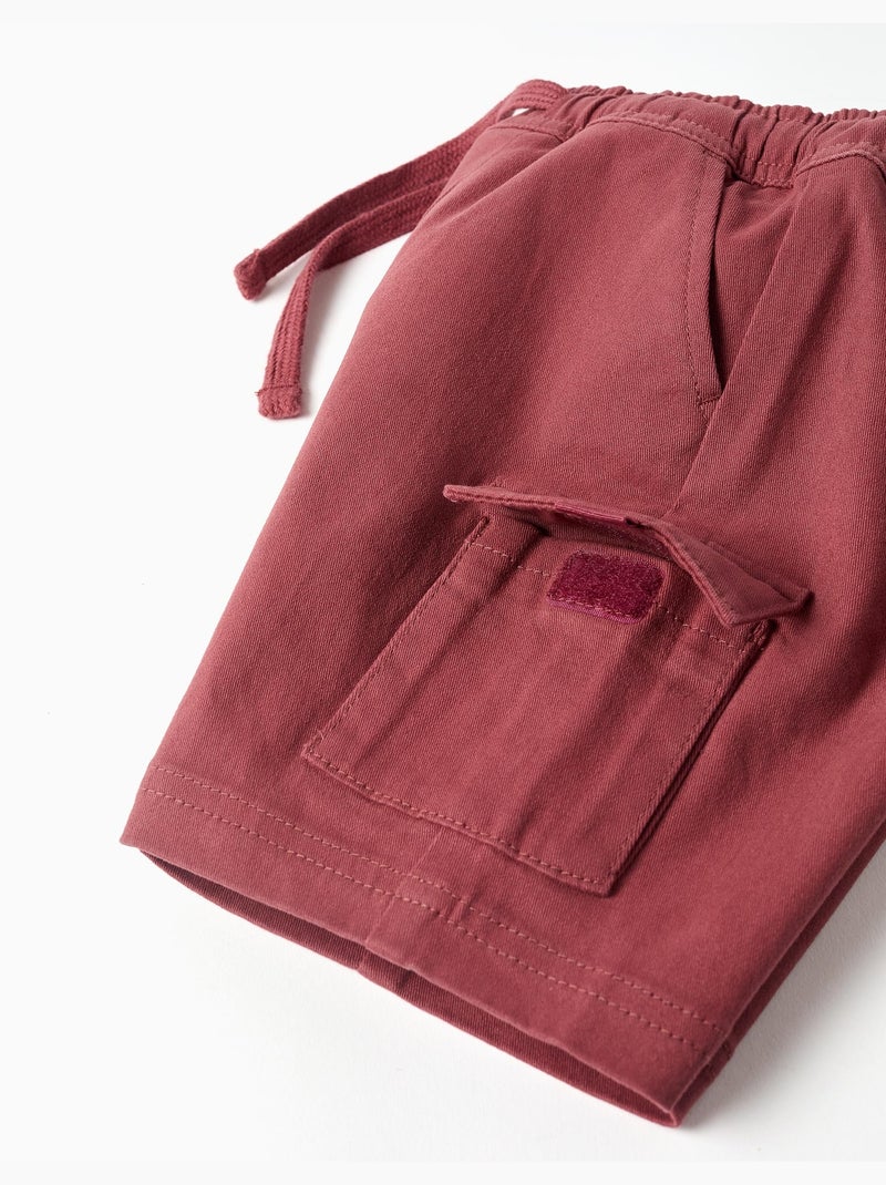 Short long cargo en sergé avec cordon de serrage Marron - Kiabi