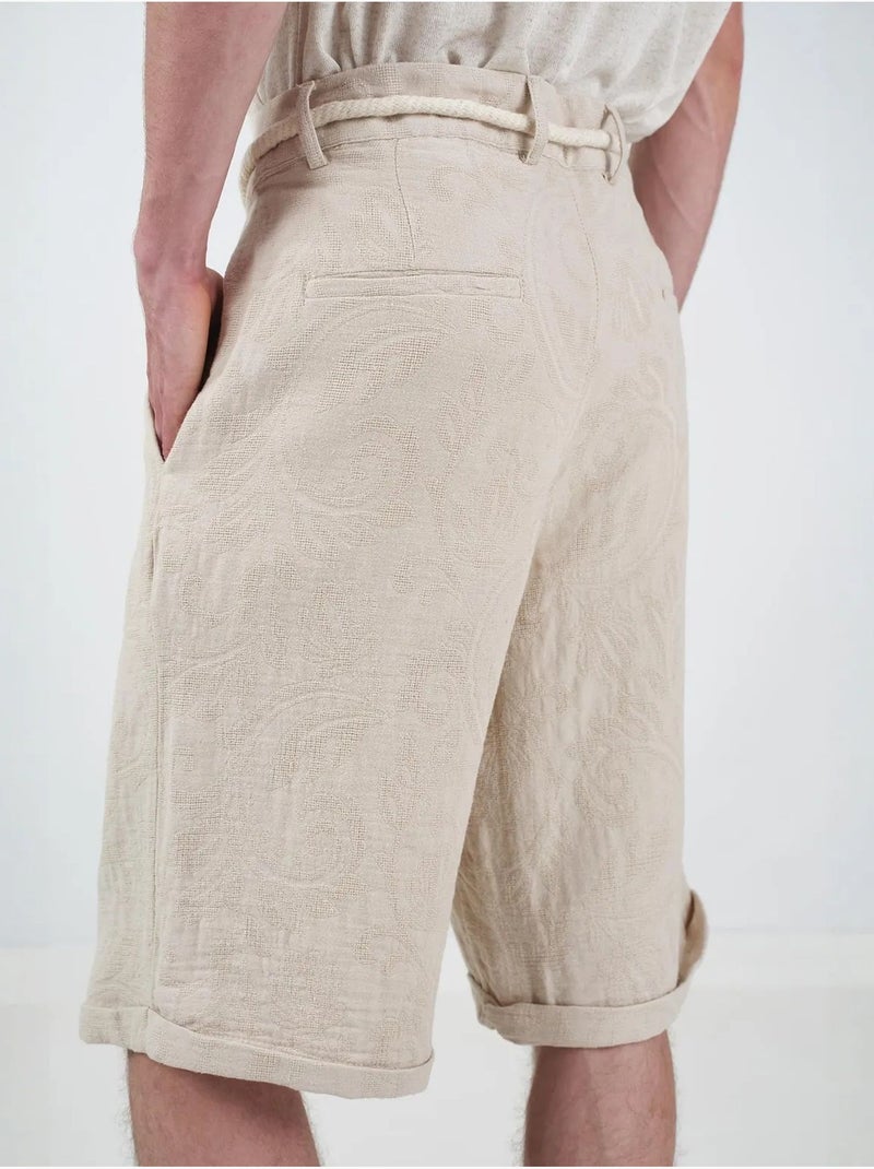 Short long décontracté en coton pour homme giesto Beige argile - Kiabi