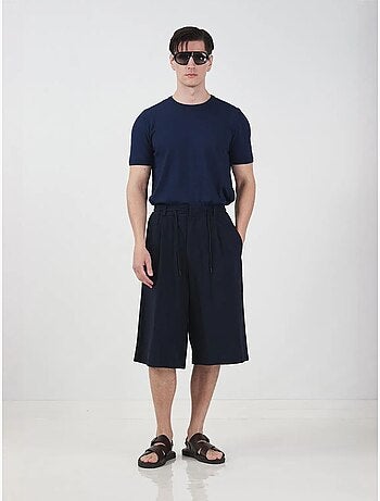 Short long giesto style chino à jambes larges et taille à cordon