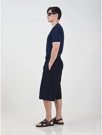 Short long giesto style chino à jambes larges et taille à cordon