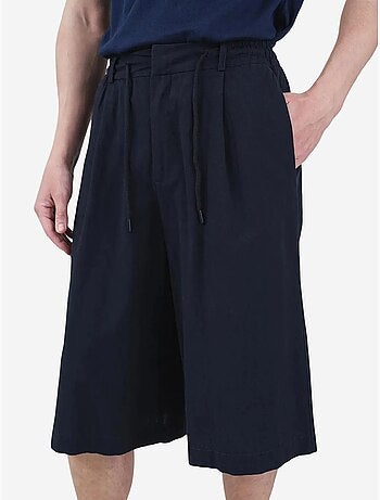 Short long giesto style chino à jambes larges et taille à cordon