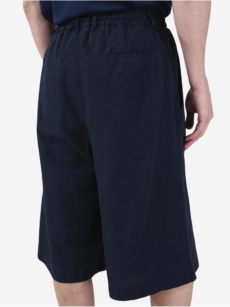 Short long style chino à jambes larges et taille à cordon giesto Bleu marine - Kiabi