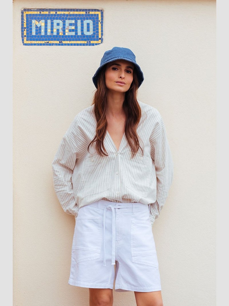 Short MADO en jeans 'Le Temps Des Cerises' Blanc - Kiabi