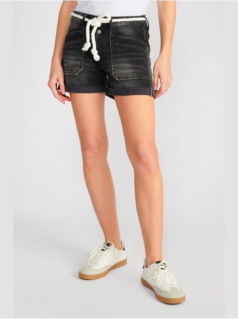 Short madrague en jeans 'le temps des cerises' Noir - Kiabi