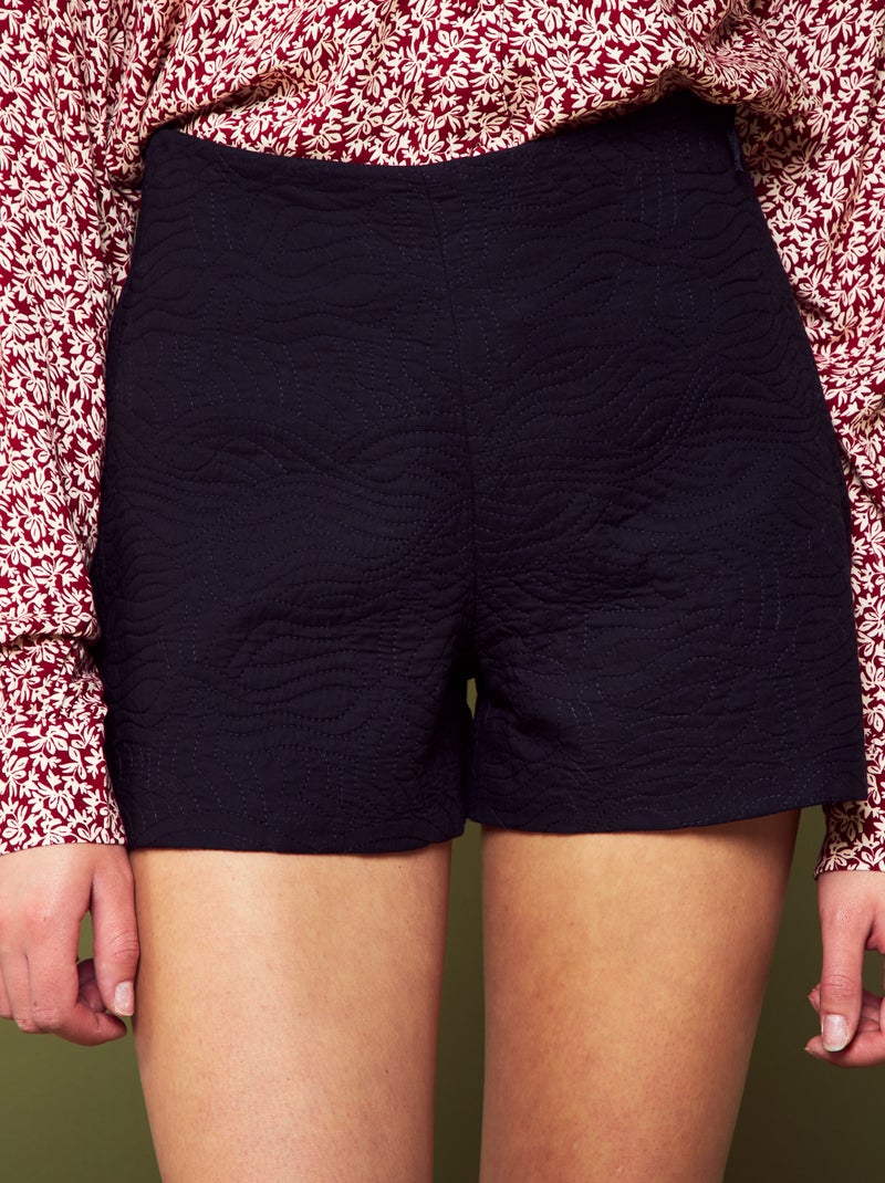 Short matelassé épais noir - Kiabi