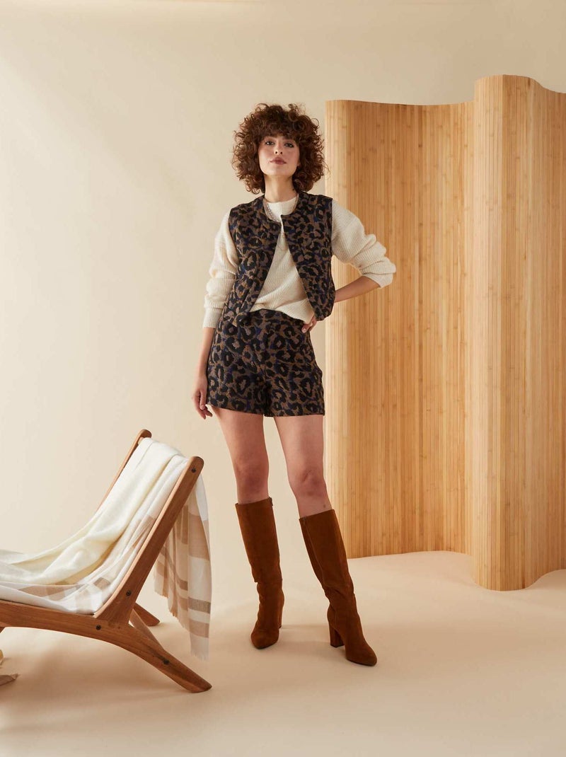 Short matelassé léopard x Jacquard léopard - Kiabi