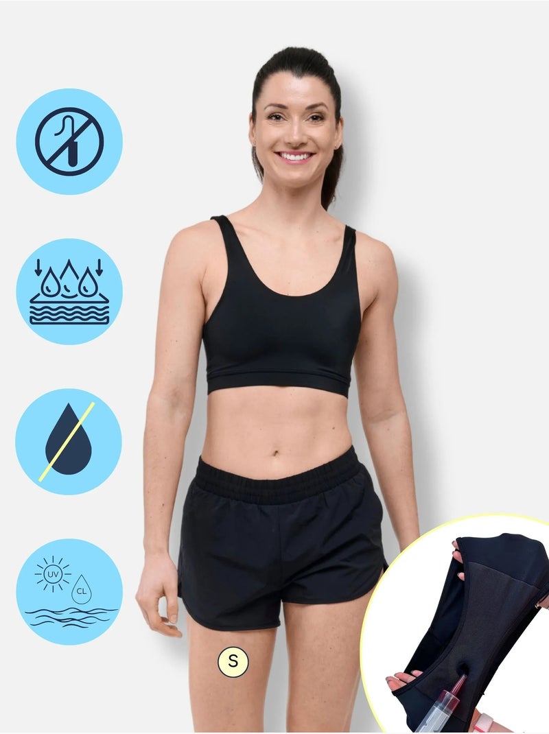 Short Menstruel Sport & Maillot bain Menstruel | Femme & Ado |Flux Moyen | GIA Noir - Kiabi