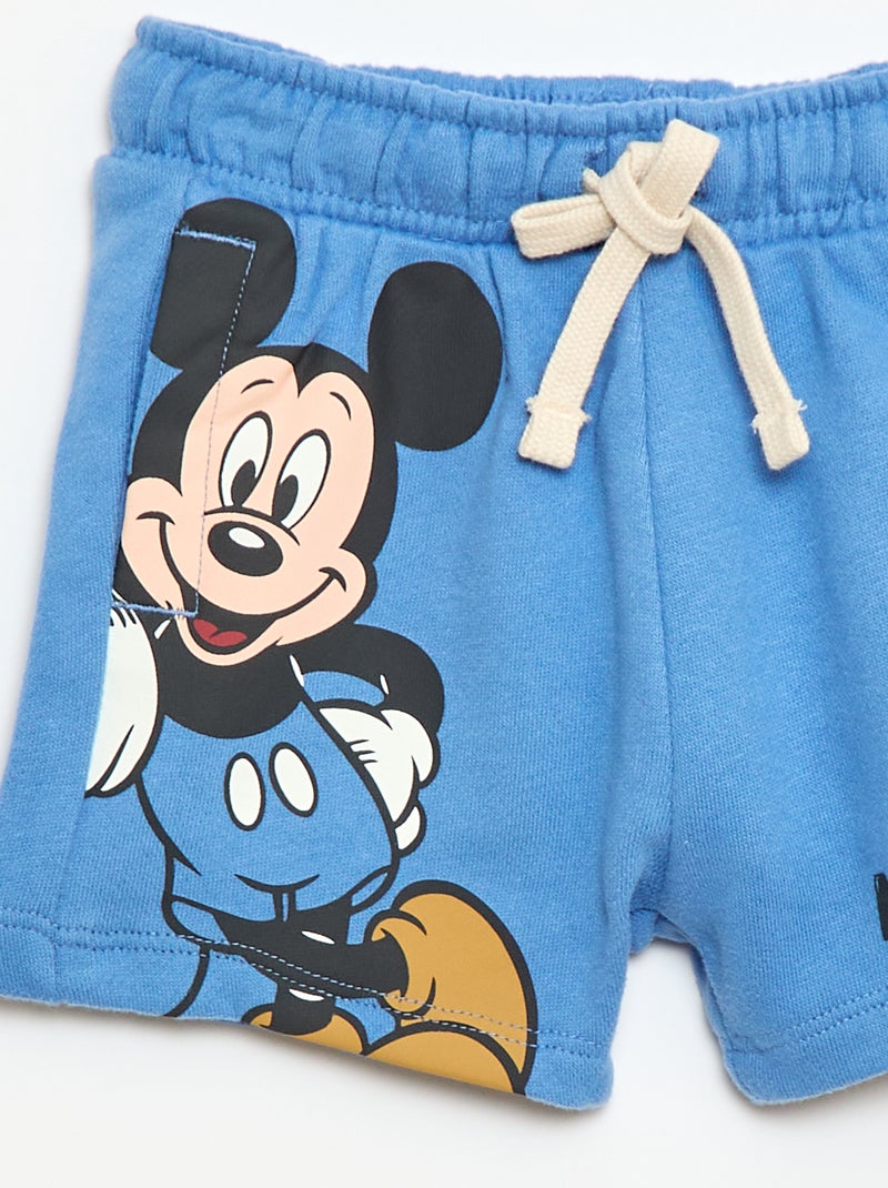 Short 'Mickey' 'Disney' en molleton non gratté Bleu - Kiabi