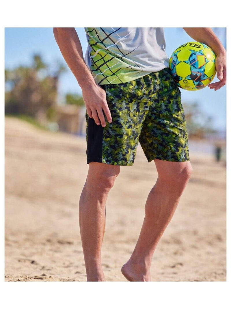 Short Microfibre Imprimé   - ATLAS FOR MEN Noir Vert - Kiabi