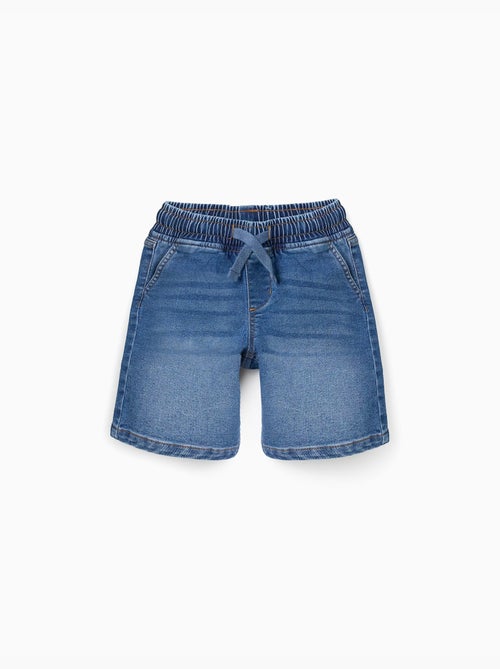 Short midi en jean à enfiler avec cordon - Kiabi Short midi en jean à enfiler avec cordon - Kiabi