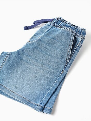 Short midi en jean à enfiler avec cordon