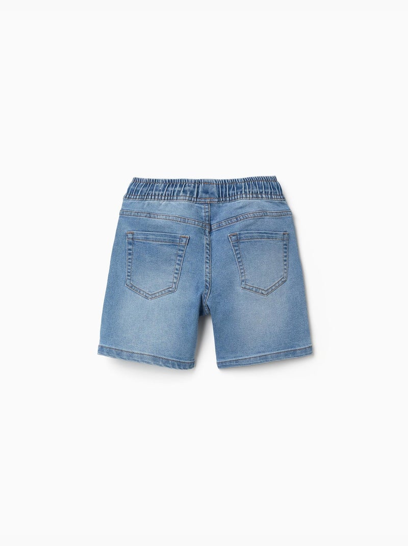 Short midi en jean à enfiler avec cordon Bleu clair - Kiabi