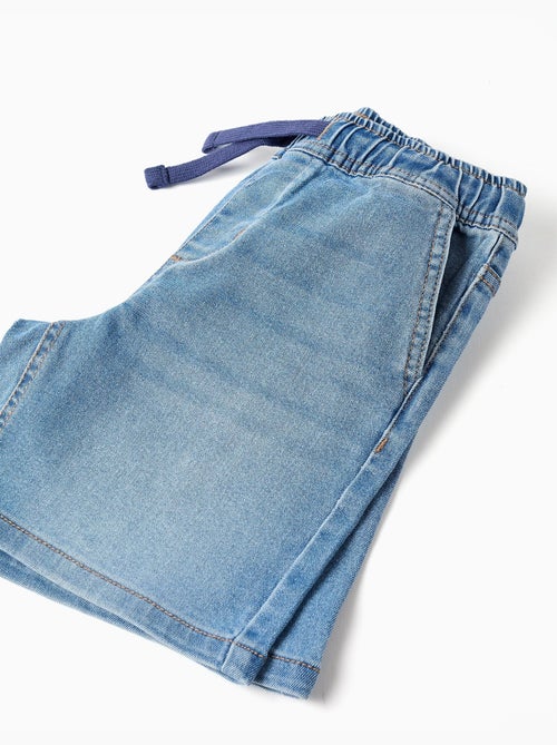 Short midi en jean à enfiler avec cordon - Kiabi Short midi en jean à enfiler avec cordon - Kiabi