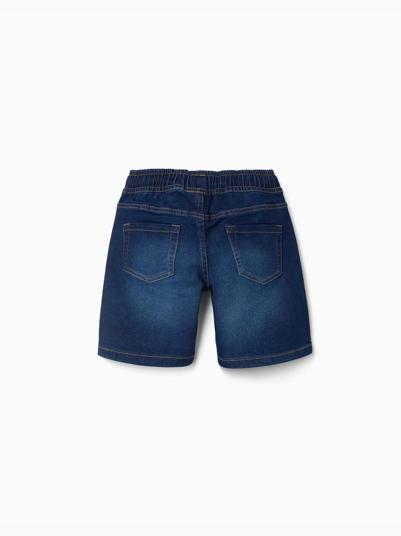 Short midi en jean à enfiler avec cordon Bleu foncé - Kiabi