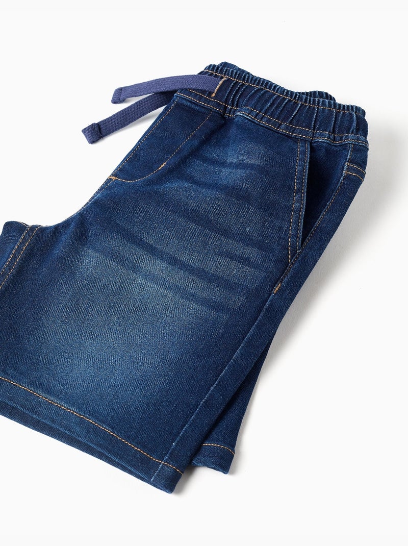 Short midi en jean à enfiler avec cordon Bleu foncé - Kiabi