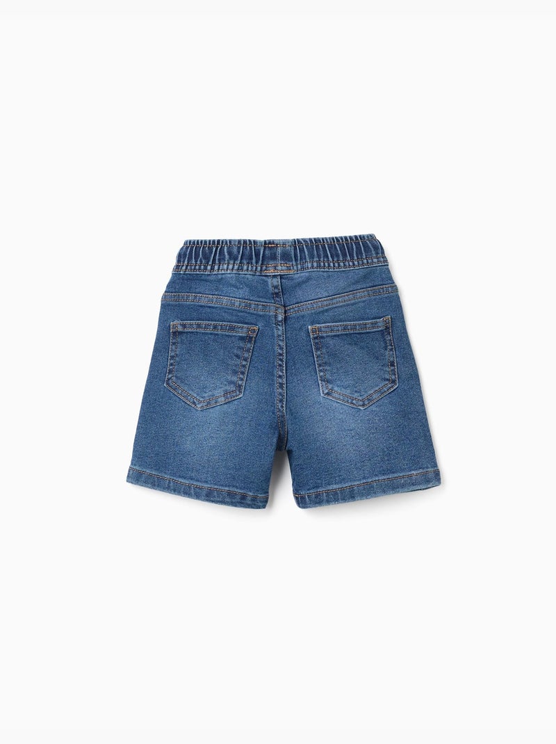 Short midi en jean avec cordon de serrage Bleu Bleu - Kiabi