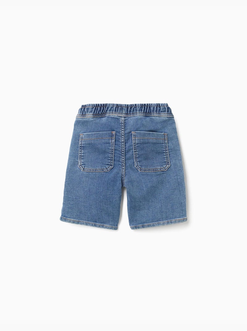 Short midi en jean avec cordon de serrage Bleu Bleu - Kiabi