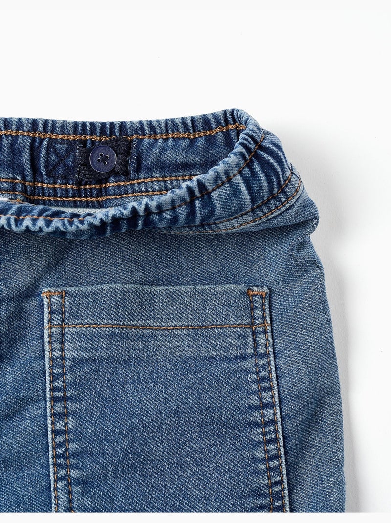 Short midi en jean avec cordon de serrage Bleu Bleu - Kiabi