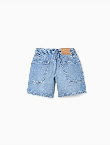 Short midi en jean de coton avec poches