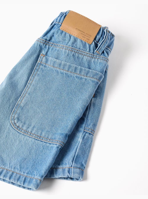 Short midi en jean de coton avec poches - Kiabi
