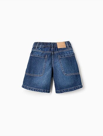 Short midi en jean de coton avec poches