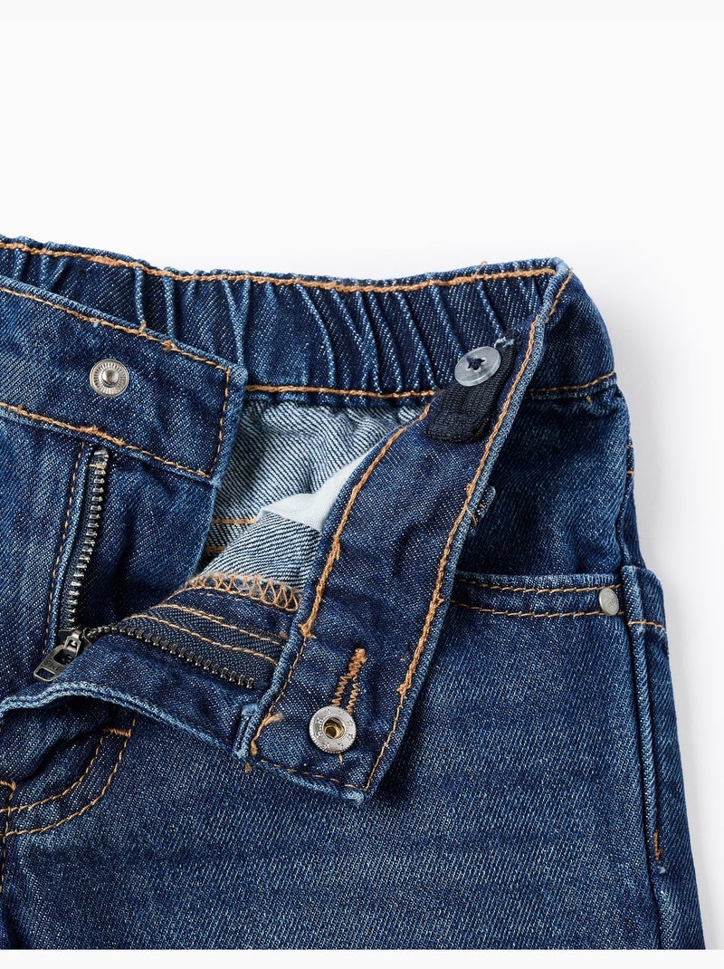 Short midi en jean de coton avec poches Bleu foncé - Kiabi