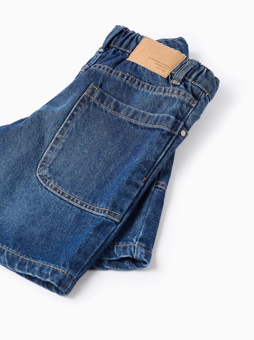 Short midi en jean de coton avec poches - Kiabi