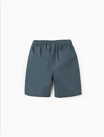 Short midi en lin et coton avec cordon de serrage