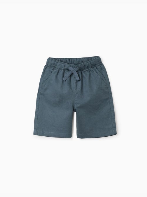 Short midi en lin et coton avec cordon de serrage - Kiabi