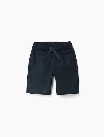 Short midi en lin et coton avec cordon de serrage