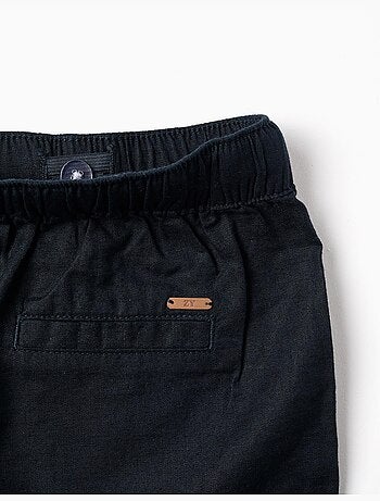 Short midi en lin et coton avec cordon de serrage